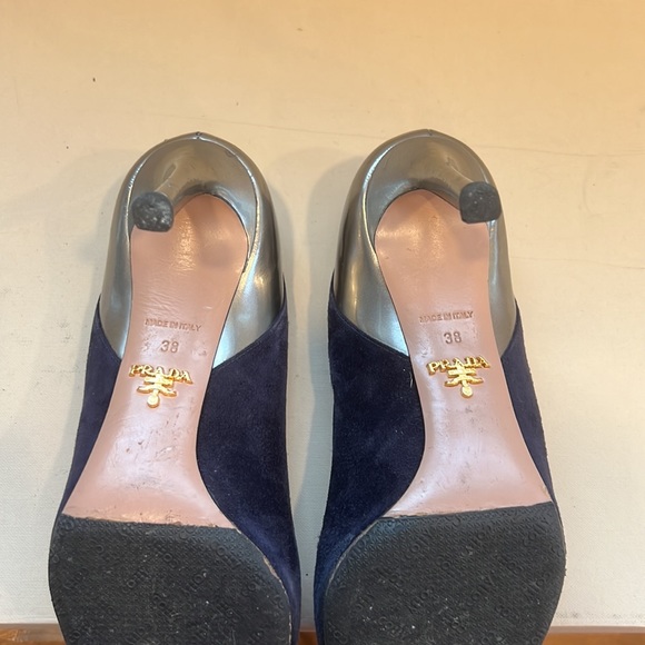 Prada Navi Blue & Silver Pumps - Picture 8 of 8